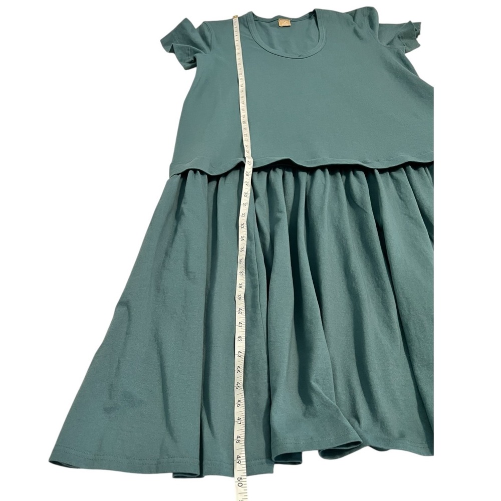 Free People Herron Drop Waist Maxi Dress Small Cotton Tiered Boho Green‎ - Picture 5 of 14